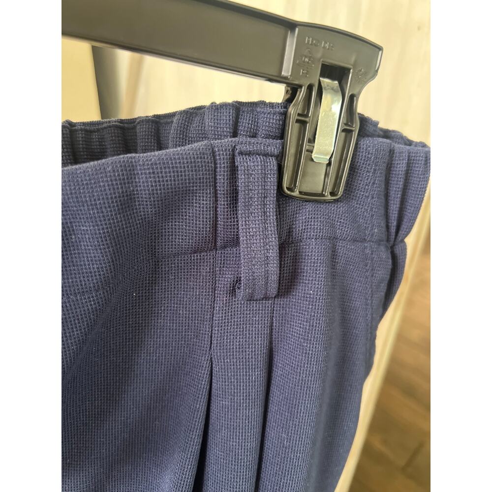 Halara Wide Leg Pants Womens XL Petite Navy Blue Pleated Office Wear Minimalist - Picture 10 of 10